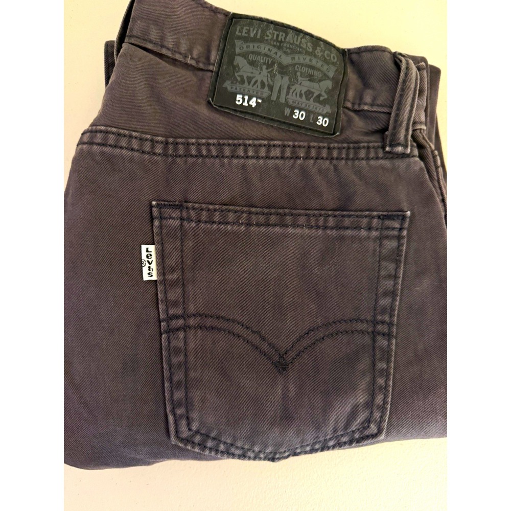Levi's Mens Gray Denim Jeans 30x30 Slim Straight Fit Mid Rise Dark Wash Cotton
